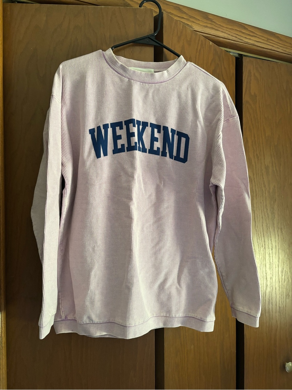 Weekend Long-Sleeve Top - Light Lavender with Navy Print